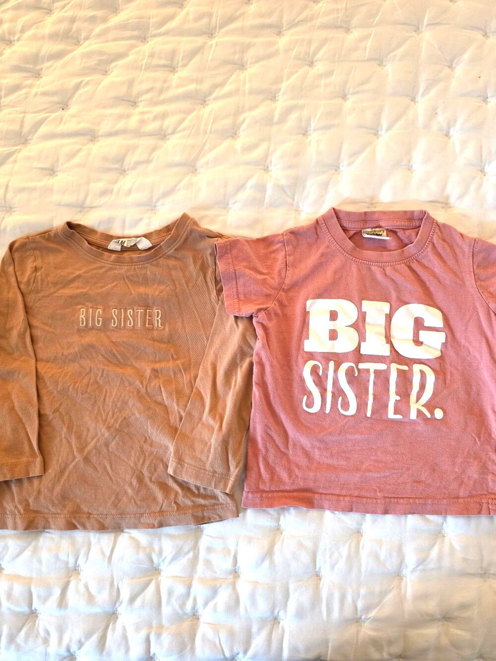 Toddler Girls Big Sister Long Sleeve & Short Sleeve Tops 3T